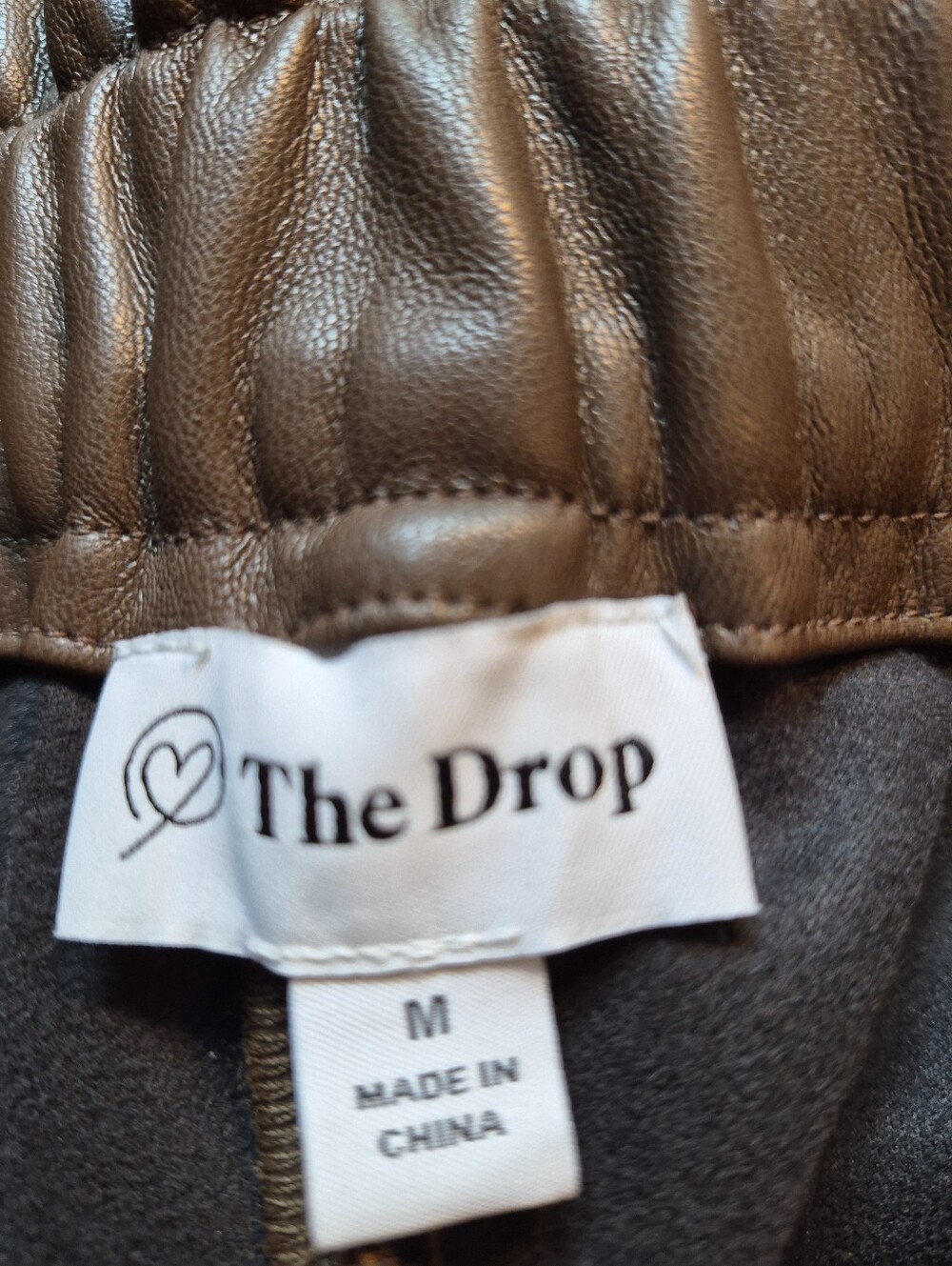 The Drop Women's Brown Faux Leather Paperbag Waist Shorts- M. U32 - Picture 4 of 6